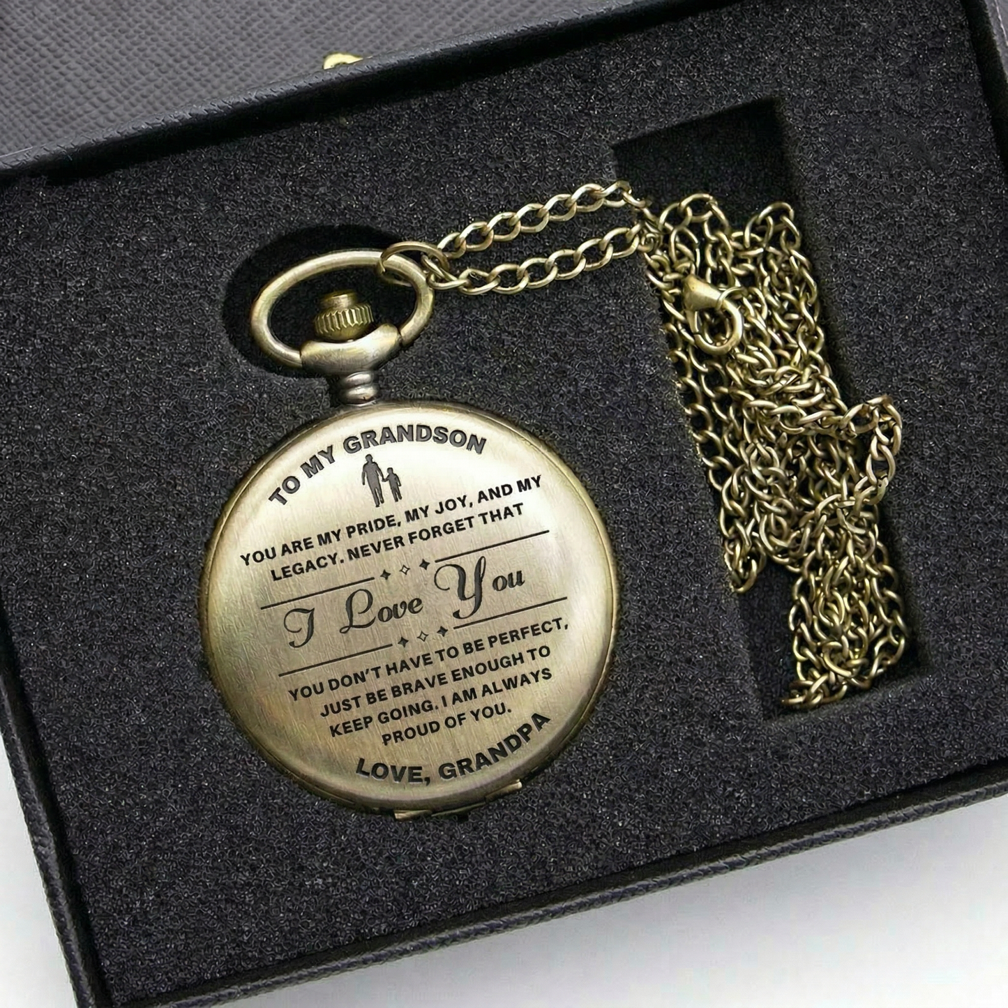 To Grandson / From Grandpa - Luxury Vintage Pocket Watch Gift SS#2604