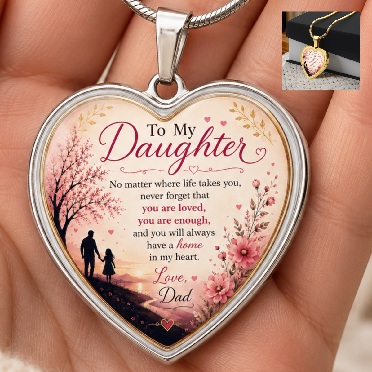 To My Daughter / From Dad -  Luxury Heart Necklace