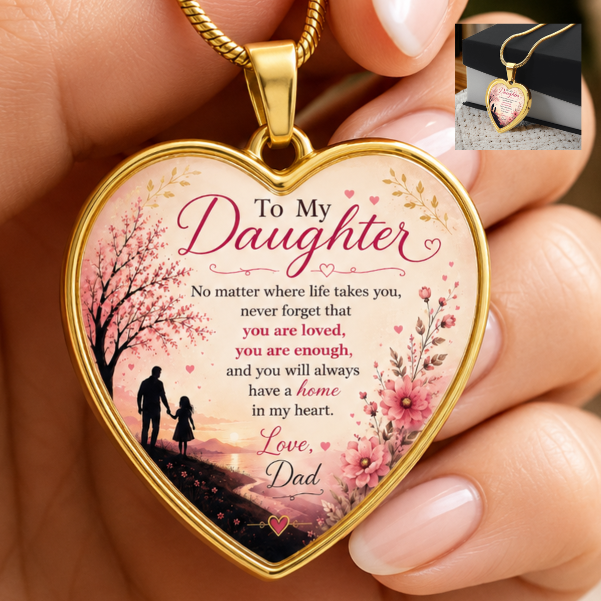 To My Daughter / From Dad -  Luxury Heart Necklace