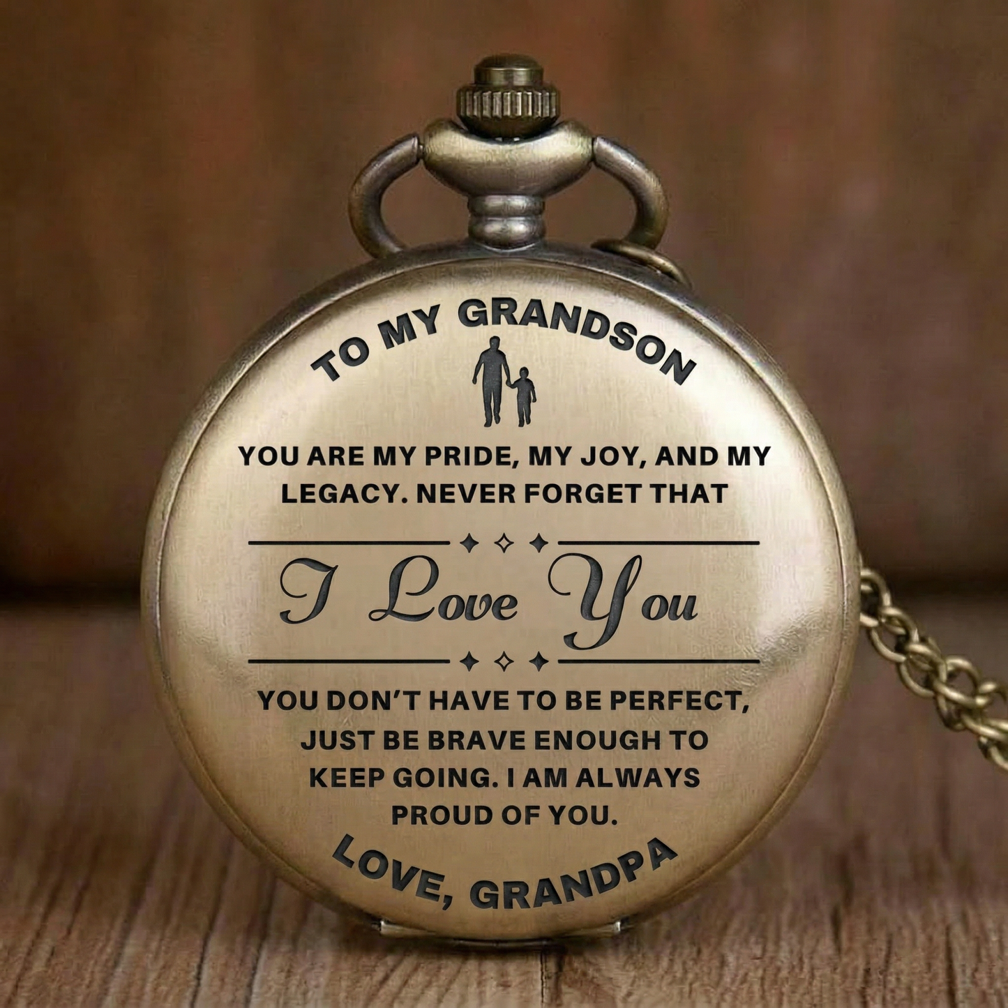 To Grandson / From Grandpa - Luxury Vintage Pocket Watch Gift SS#2604