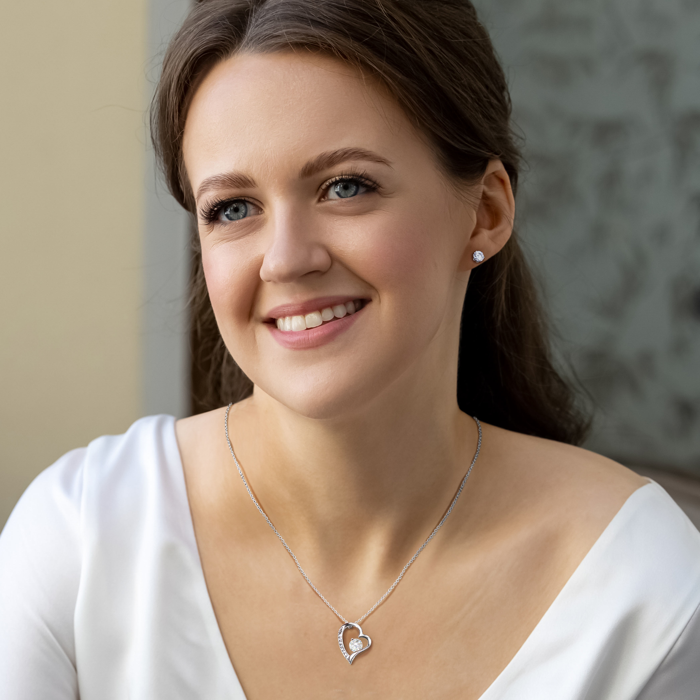 To My Soulmate Necklace With Free Cubic Zirconia Earrings