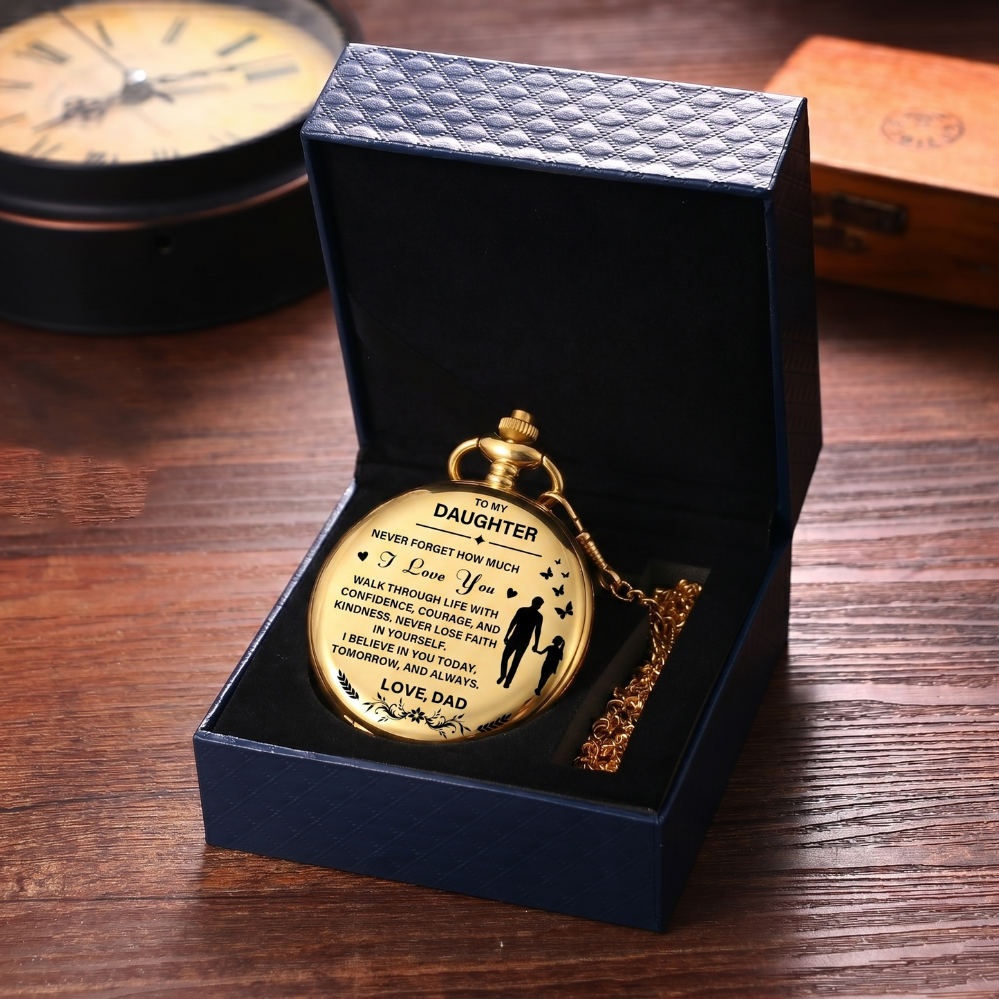 To My Daughter / From Dad - Luxury Vintage Pocket Watch Gift SS#1101