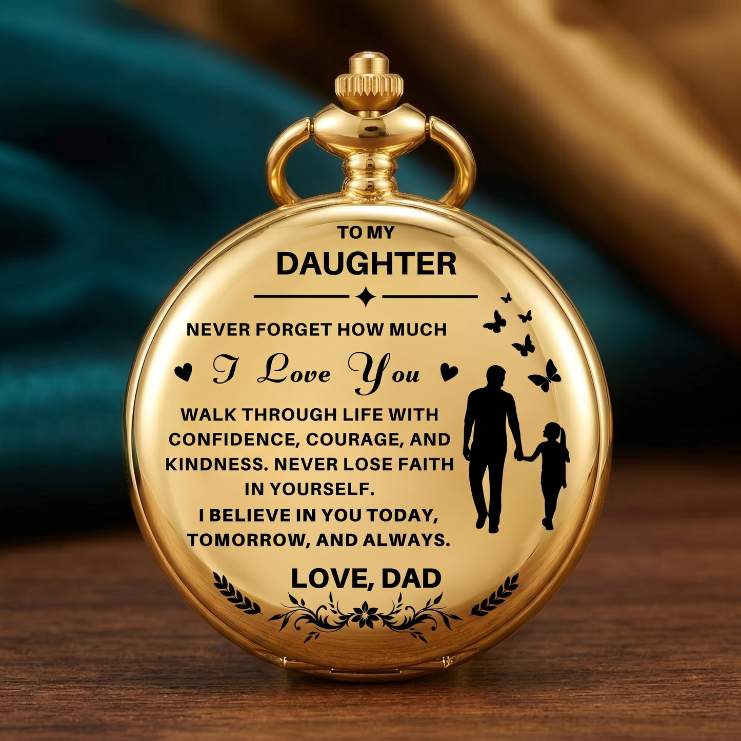 To My Daughter / From Dad - Luxury Vintage Pocket Watch Gift SS#1101