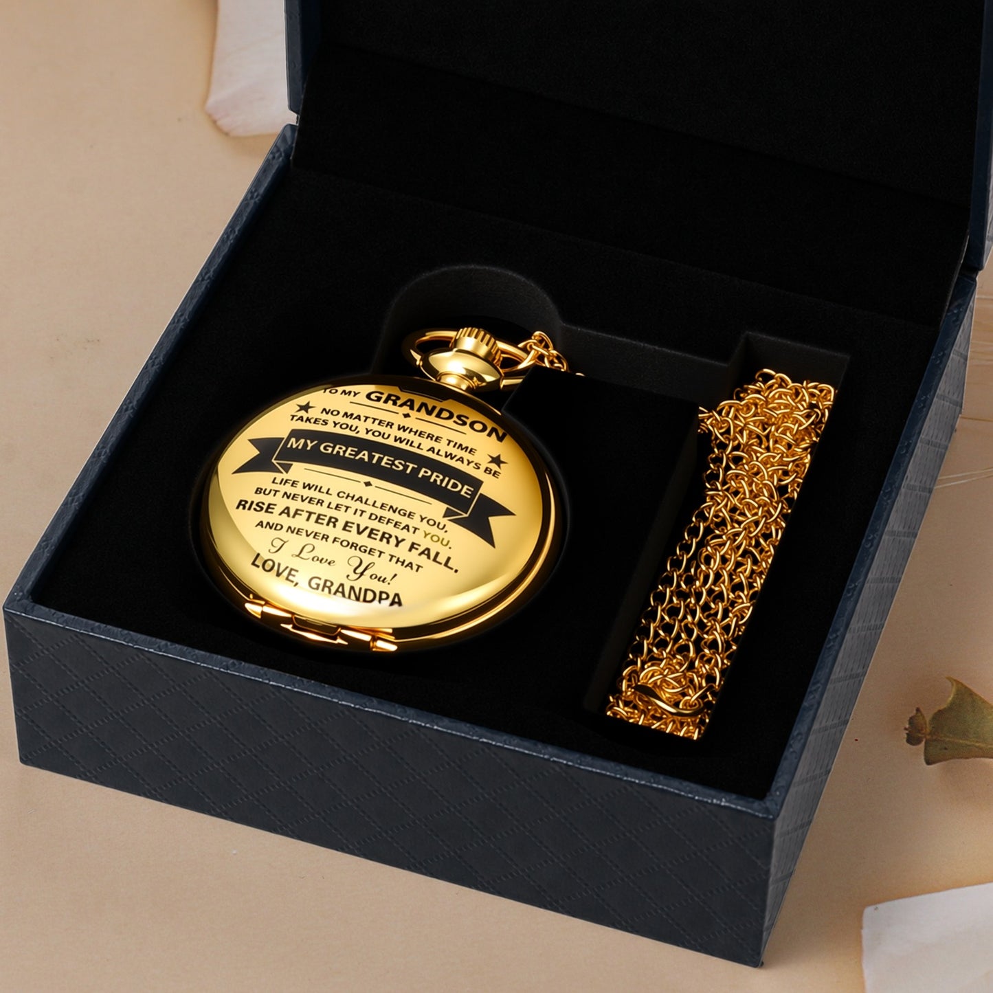 To My Grandson / From Grandpa - Luxury Vintage Pocket Watch Gift SS#2607