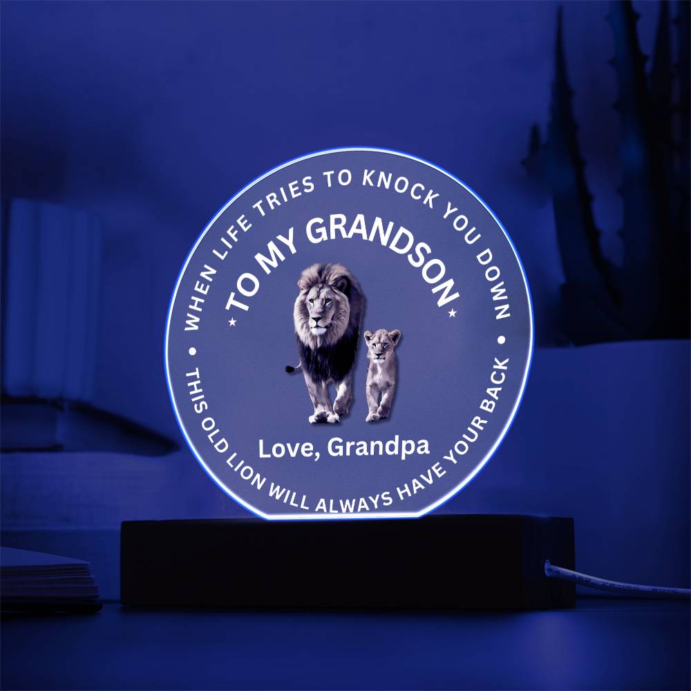 SPECIAL GRANDSON GIFT -   LED Acrylic Plaque - SO8494