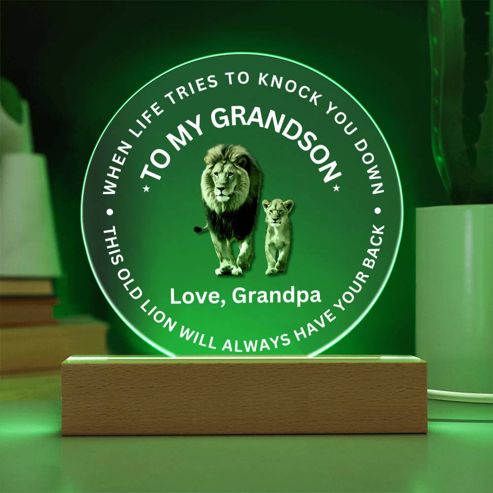 SPECIAL GRANDSON GIFT -   LED Acrylic Plaque - SO8494